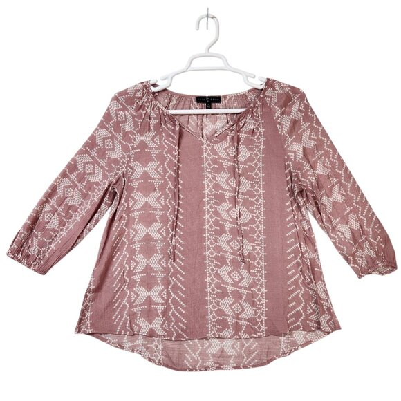 Fred David Womens Medium Pink Lightweight Bohemian Blouse - Picture 1 of 8